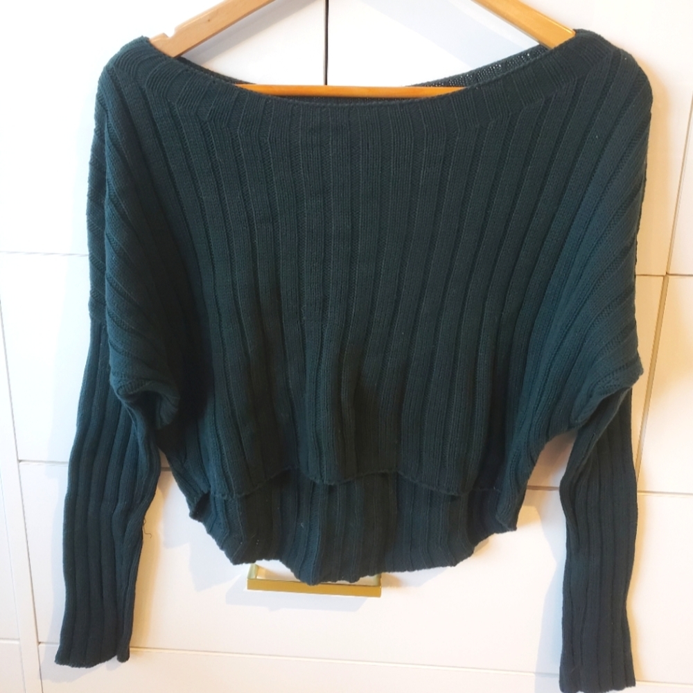 Forest Green Crop Sweater sz xs
